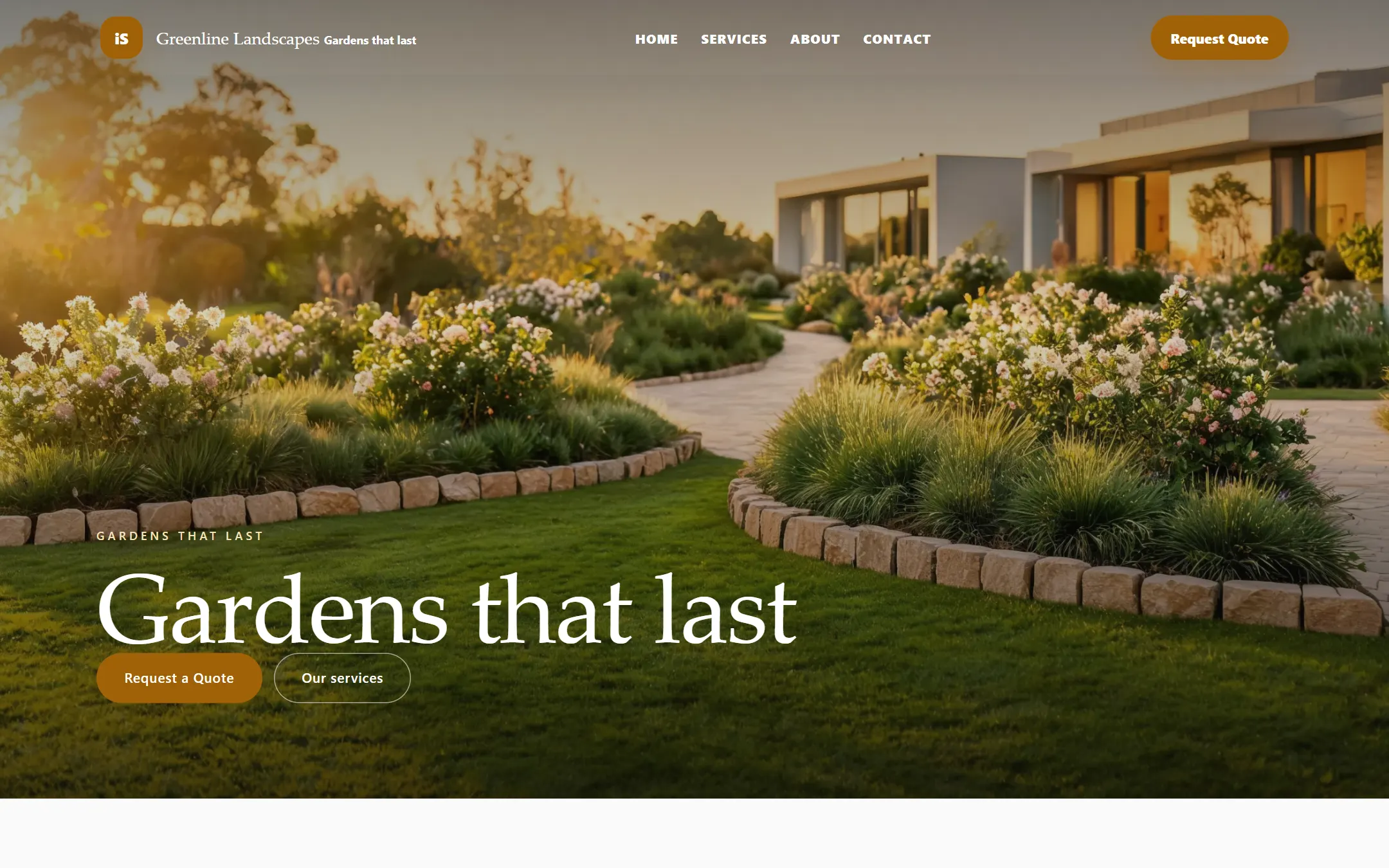 The Premium website theme for a landscaping business